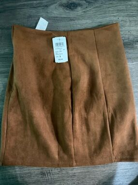 Windsor Brown Suede-Look Mini Skirt